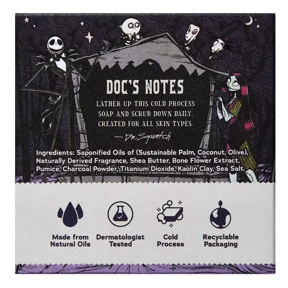 Dr. Squatch Skellington’s Suds Bar Soap - Nightmare Before Christmas (5oz) - Ltd